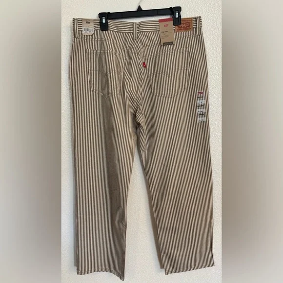 LEVI’S Low Pro Mid Rise Straight Leg Striped Jeans in brown/cream - Picture 2 of 9